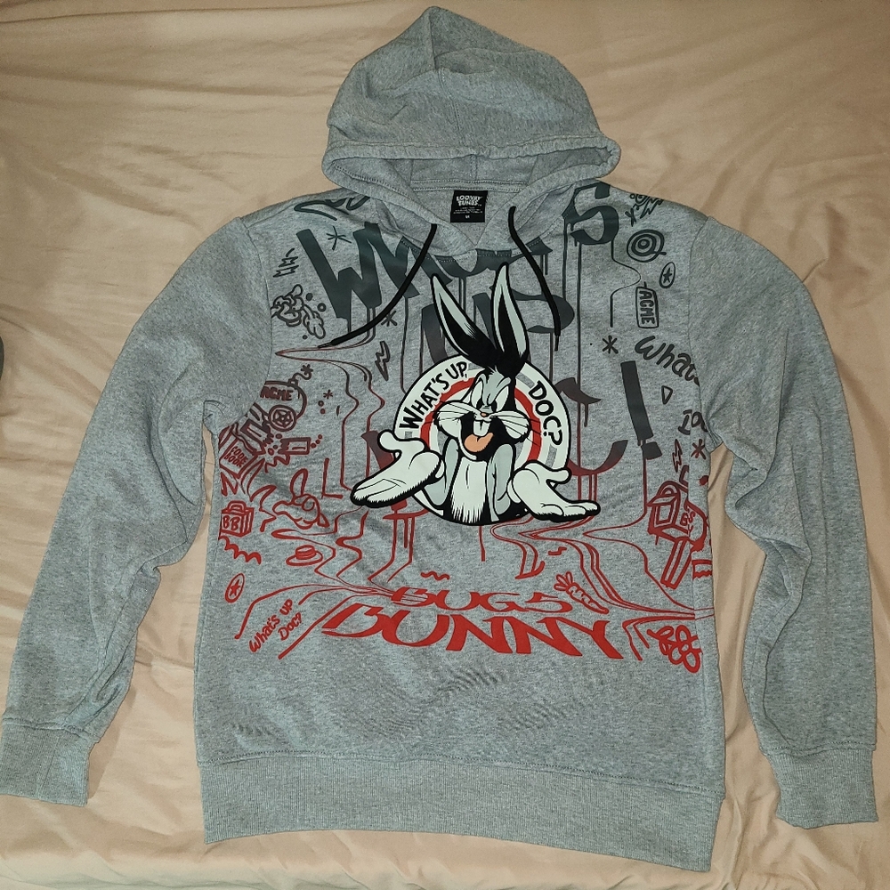 Looney Tunes Bugs Bunny Gray Hoodie Unisex